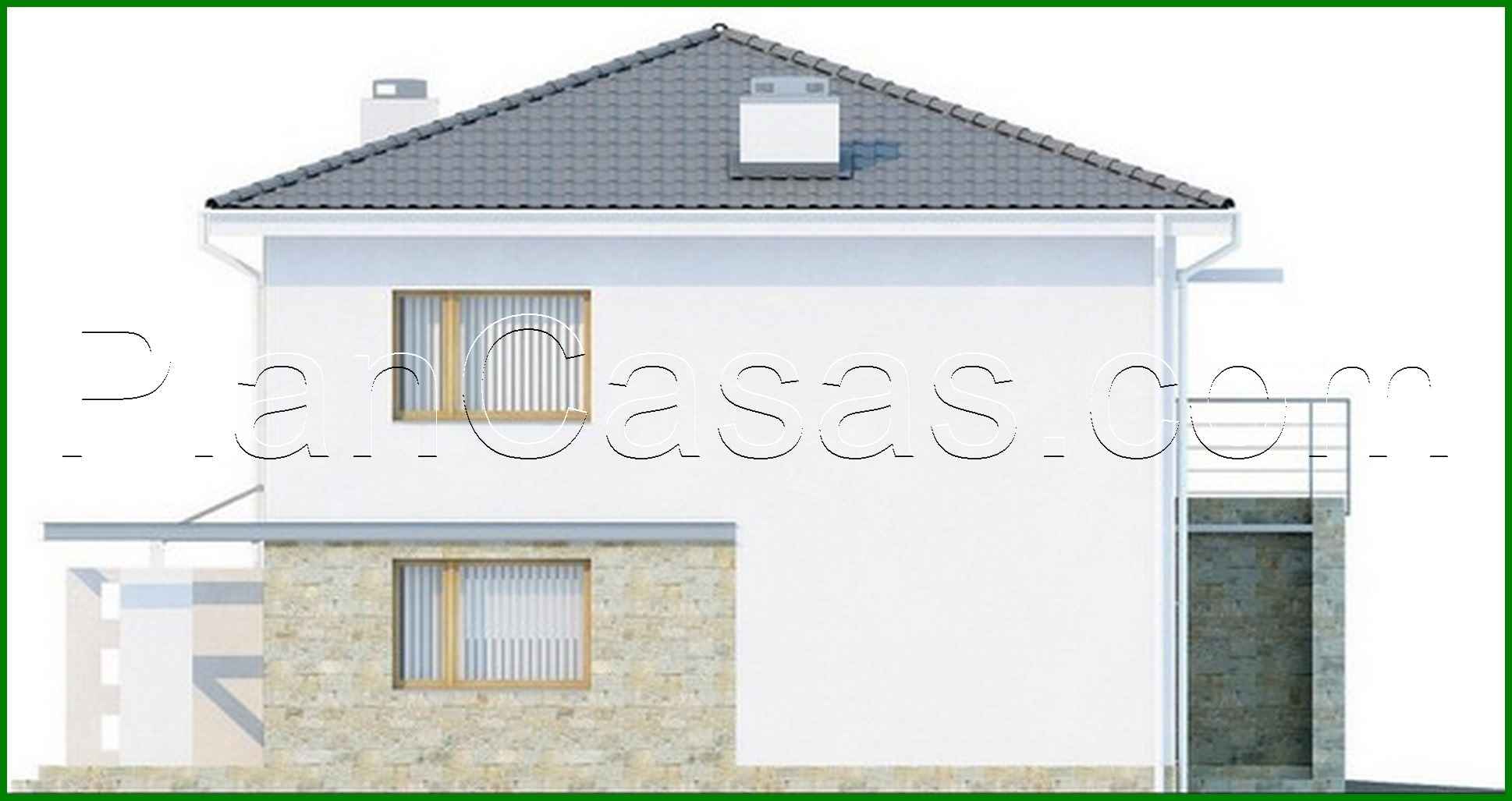 640. The project of a two-story cottage with a garage for one car