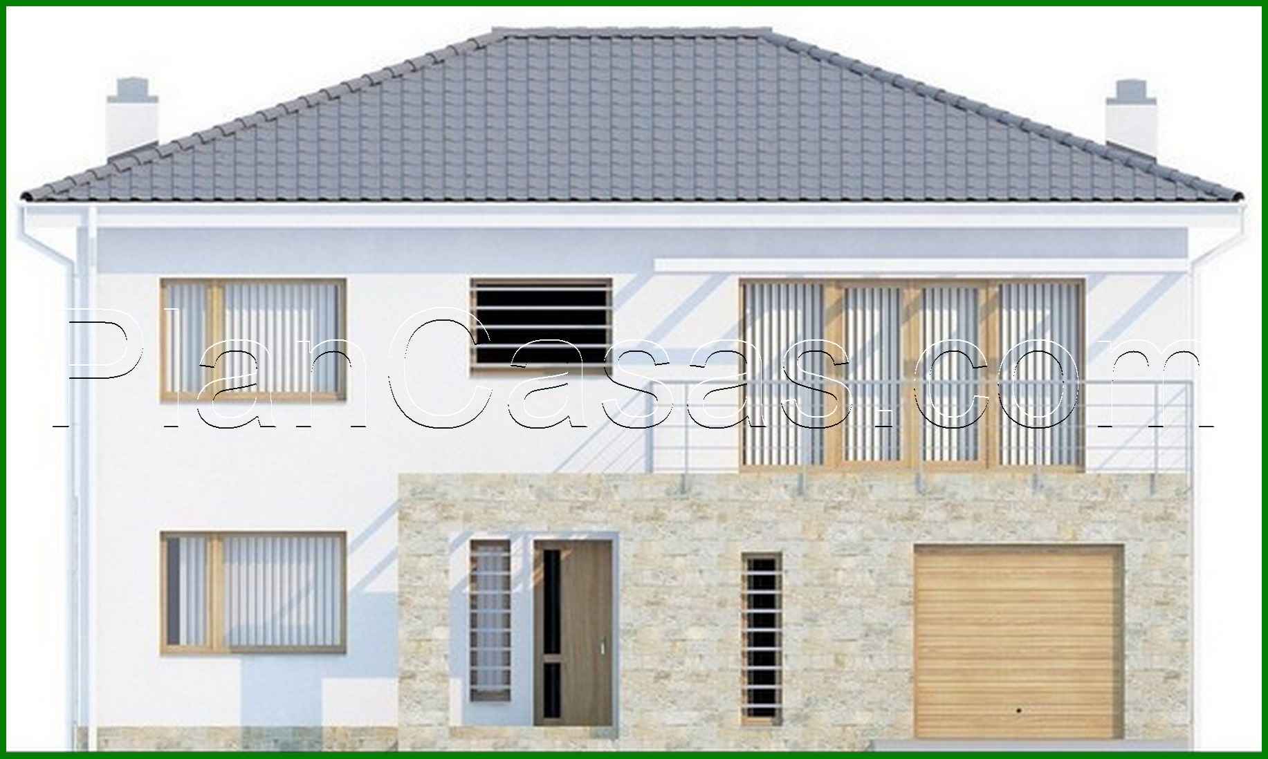 640. The project of a two-story cottage with a garage for one car