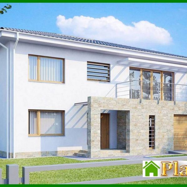 640. The project of a two-story cottage with a garage for one car 640. The project of a two-story cottage with a garage for one car