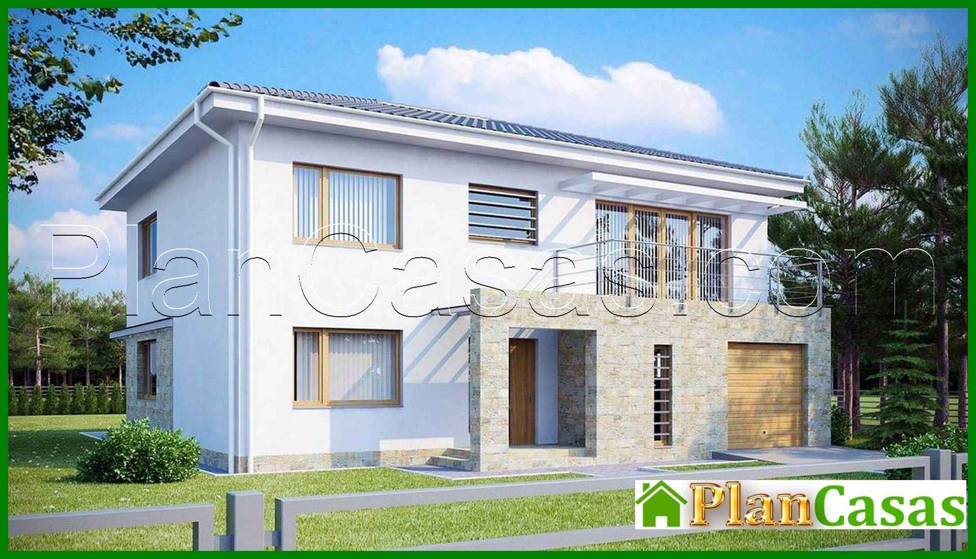 640. The project of a two-story cottage with a garage for one car