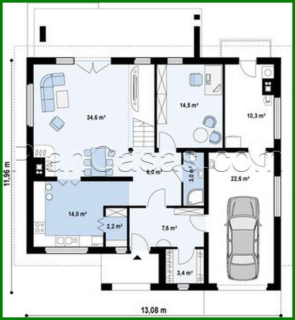 640. The project of a two-story cottage with a garage for one car