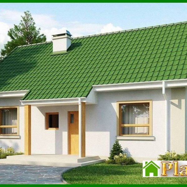 650. Project of a house with a gable roof and an attic room