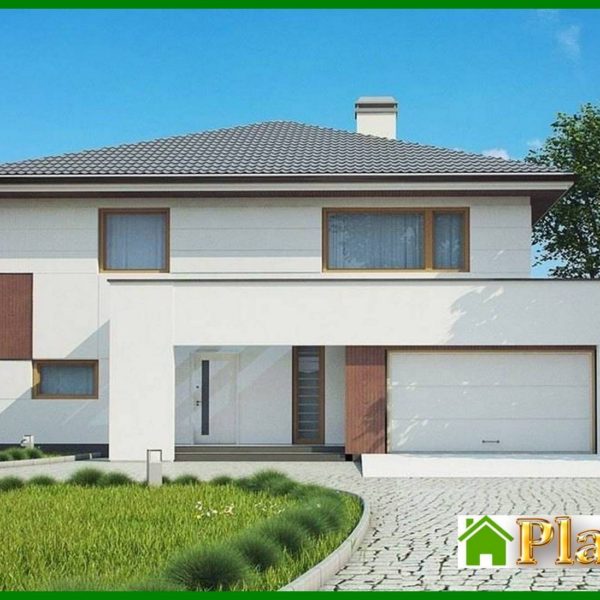 662. The project of a two-story house with modern elements 662. The project of a two-story house with modern elements