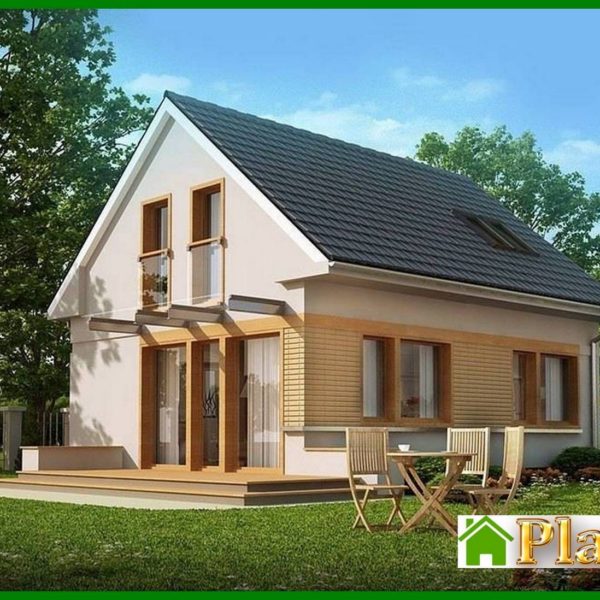 685. Project of a small house with a gable roof attic