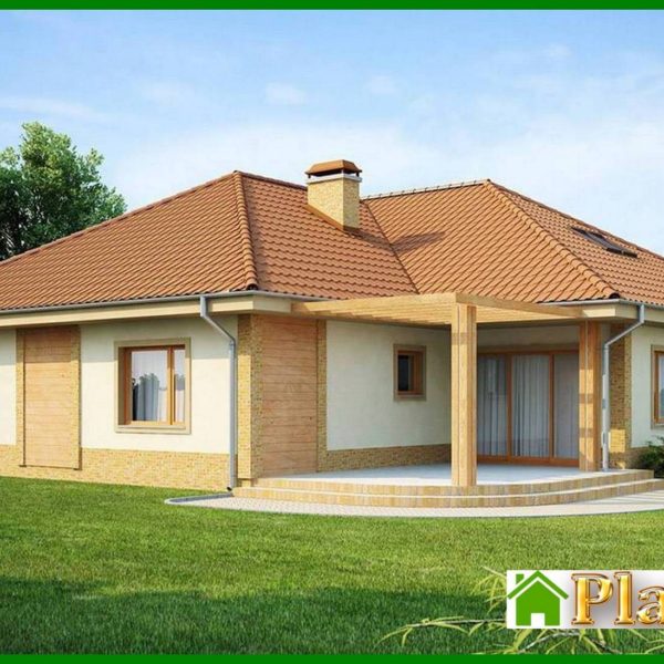 698. Single-storey cottage project with a garage for 2 cars 698. Single-storey cottage project with a garage for 2 cars