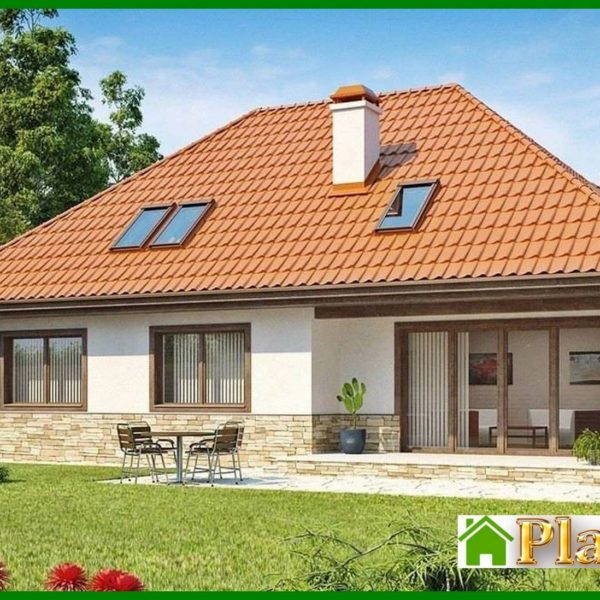 700. Project of a large house with an attic 700. Project of a large house with an attic