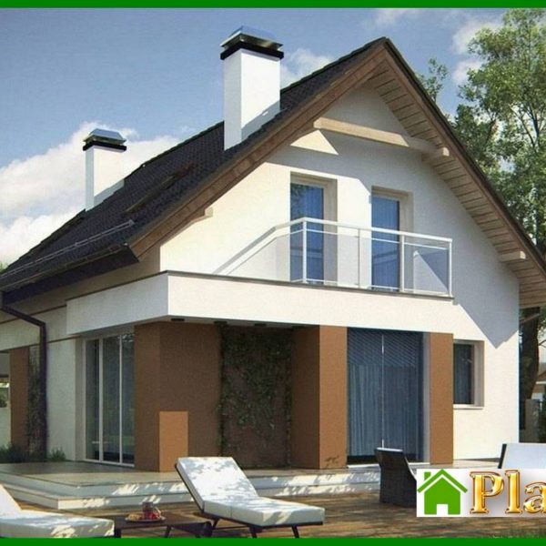 710. The project of a small neat country house with an attic and a gable roof