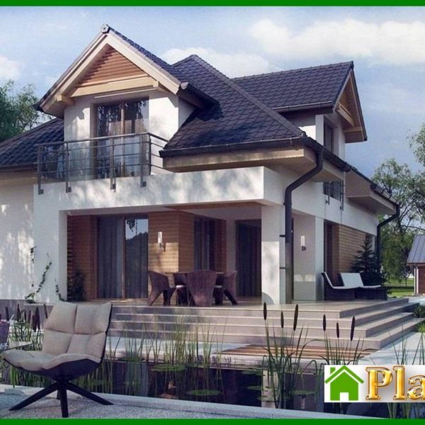 712. Project of a beautiful house with an attic and a garage 712. Project of a beautiful house with an attic and a garage