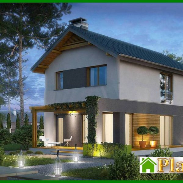 718. The project of a two-story cottage for a narrow site