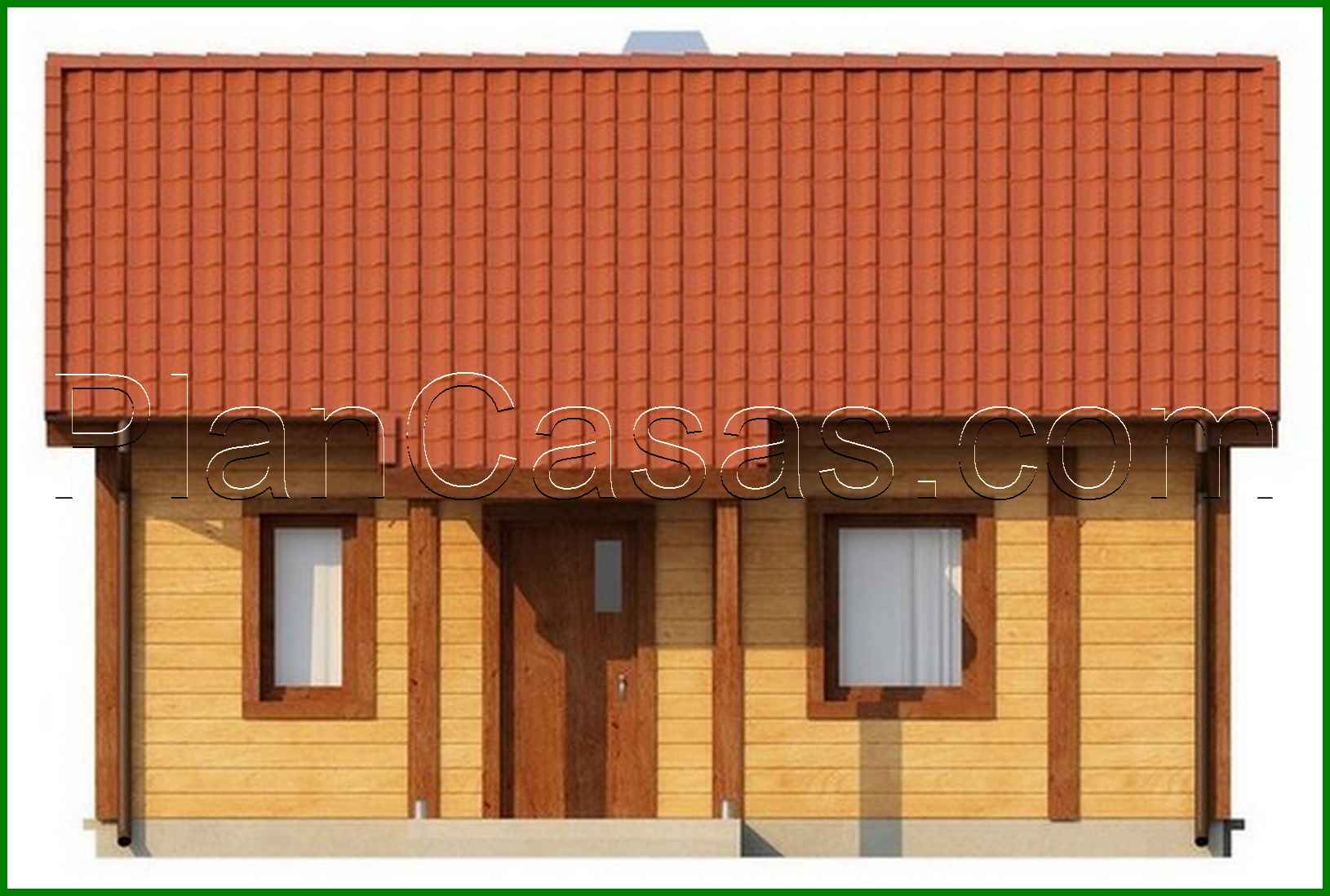 725. The project of a small budget one-story house with a wooden facade