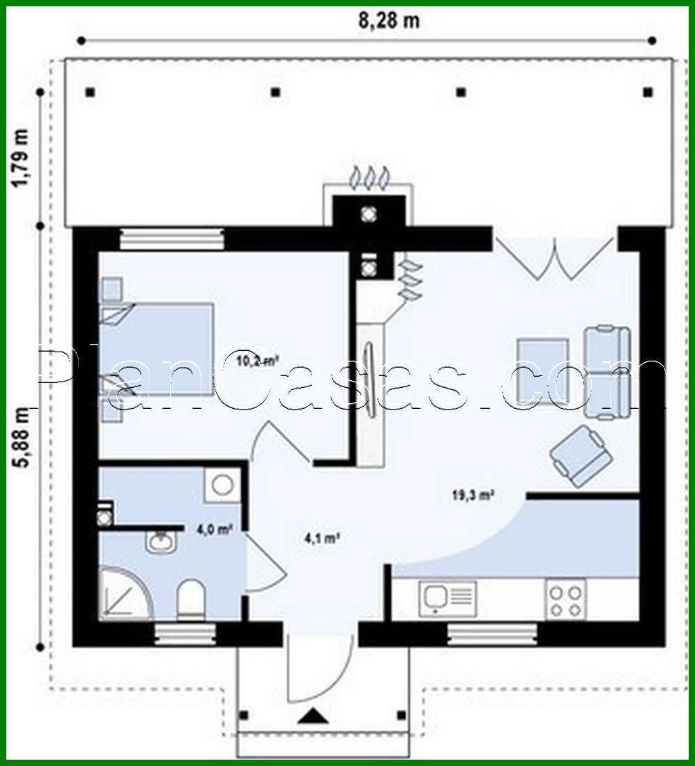 725. The project of a small budget one-story house with a wooden facade