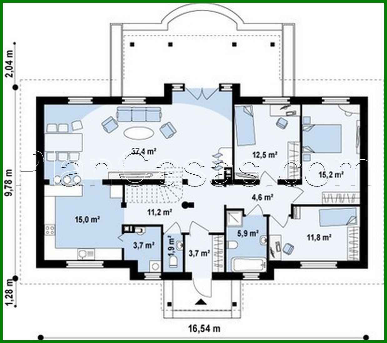 729. The project of a symmetrical one-story house