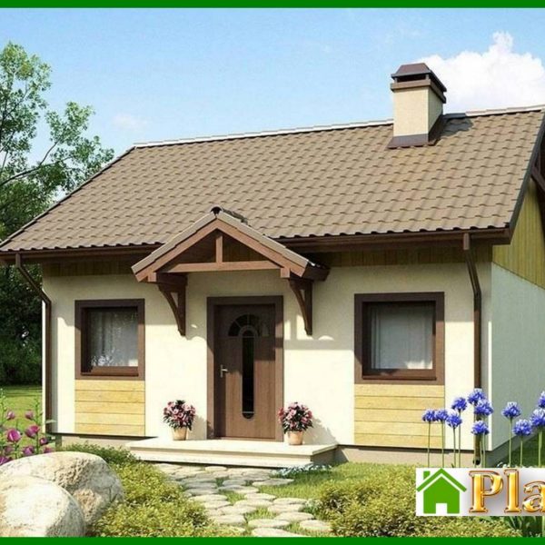 732. Project of a small house with a covered terrace