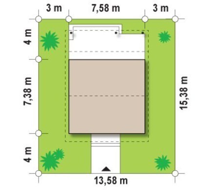 732. Project of a small house with a covered terrace
