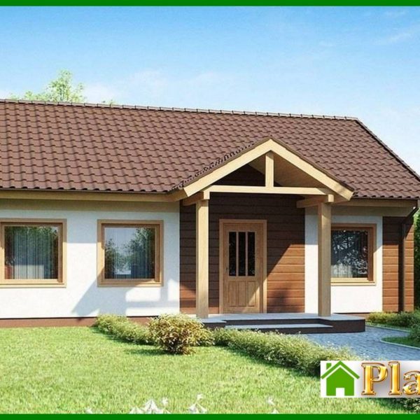 733. The project of a simple one-story house, made in the classical style with a gable roof