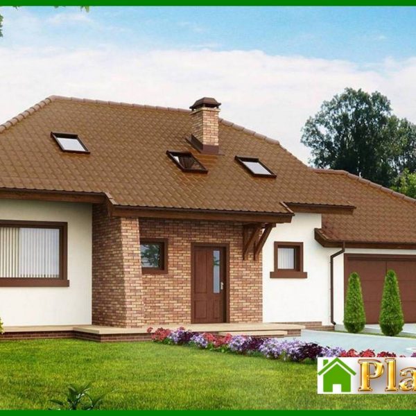 738. House project with an attic and a garage for two cars 738. House project with an attic and a garage for two cars