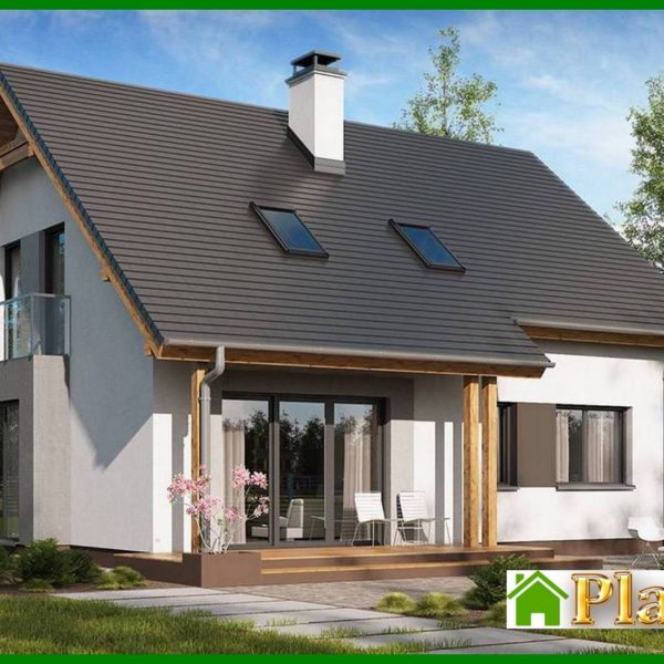 739. A project of a comfortable cottage with an office on the ground floor