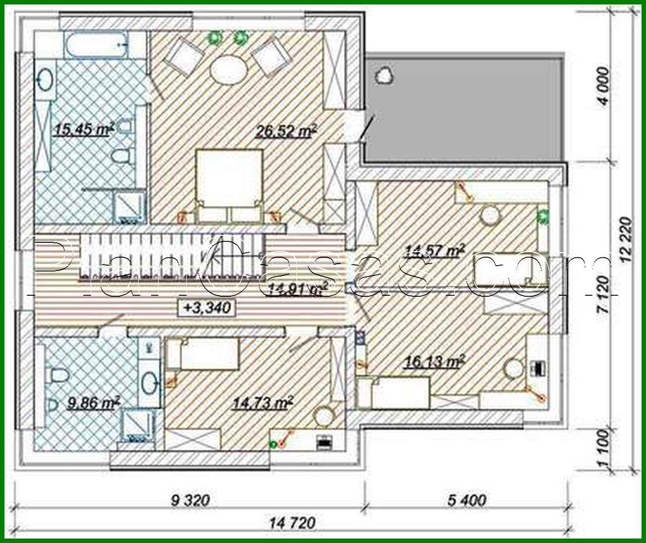 740. Project for the construction of a bright two-story mansion