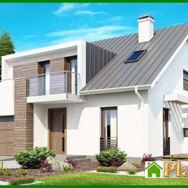 745. Project of a modern house with a garage 745. Project of a modern house with a garage