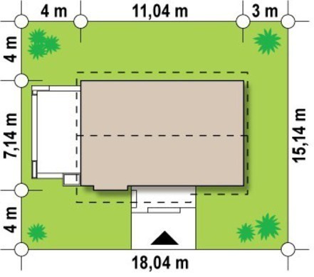 750. The project of a small classic one-story house