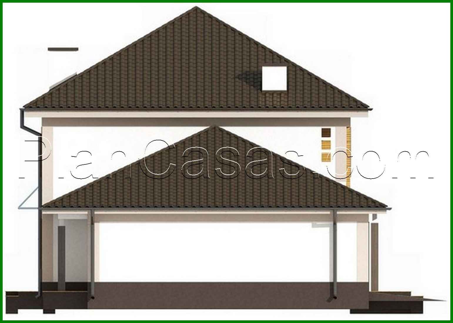 759. The project of a two-story cottage with a garage for two cars