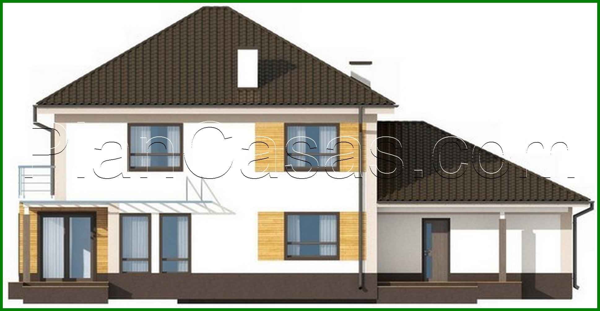 759. The project of a two-story cottage with a garage for two cars