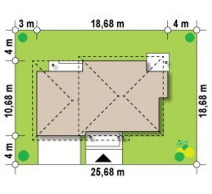 759. The project of a two-story cottage with a garage for two cars