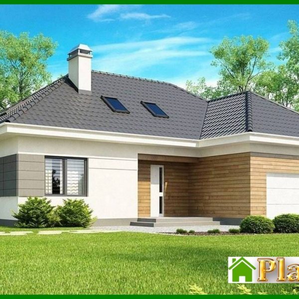 782. Project of a cottage with a garage and an additional night zone 782. Project of a cottage with a garage and an additional night zone