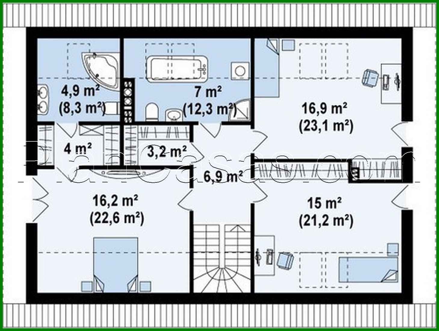 789. Project of a cottage with a garage and an office on the ground floor