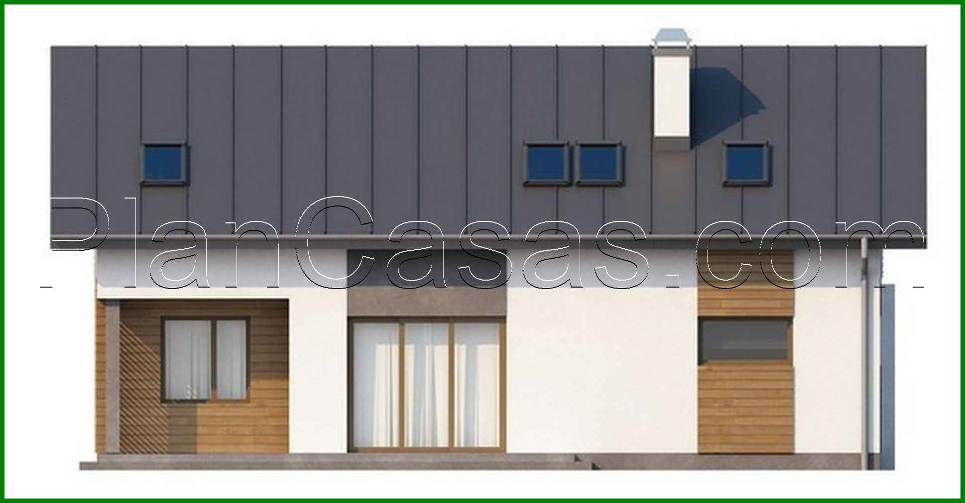 789. Project of a cottage with a garage and an office on the ground floor