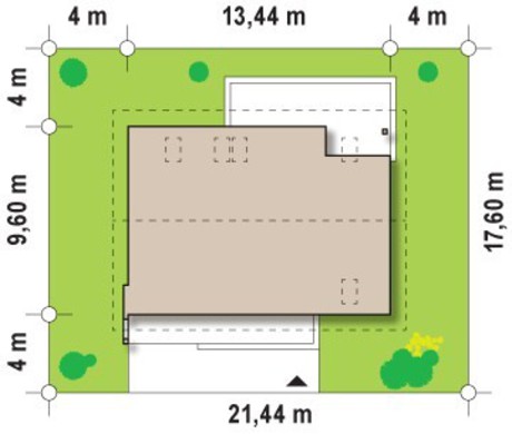 789. Project of a cottage with a garage and an office on the ground floor