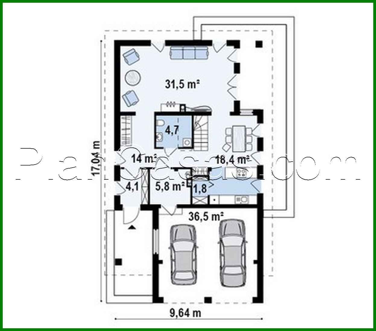 792. House project with a large terrace above the garage