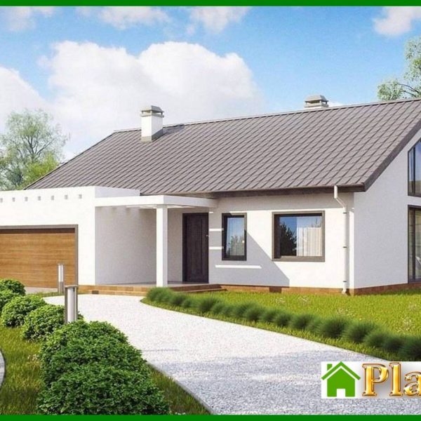 794. Project of a classic cottage with an attic and a mezzanine above the living room