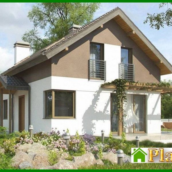 801. The project of a small country house with a corner window in the kitchen