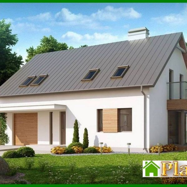 802. House project with attic, glass bay window and garage 802. House project with attic, glass bay window and garage