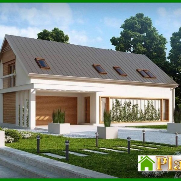 806. House project with a gable roof and a garage for two cars 806. House project with a gable roof and a garage for two cars