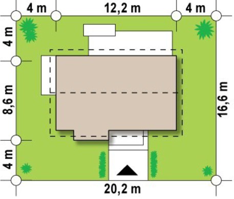810. The project of a small summer cottage private one-story classic house