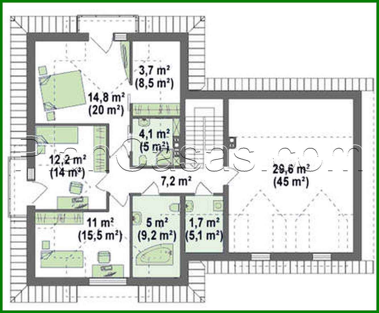 824. House project with interesting windows and a garage for two cars