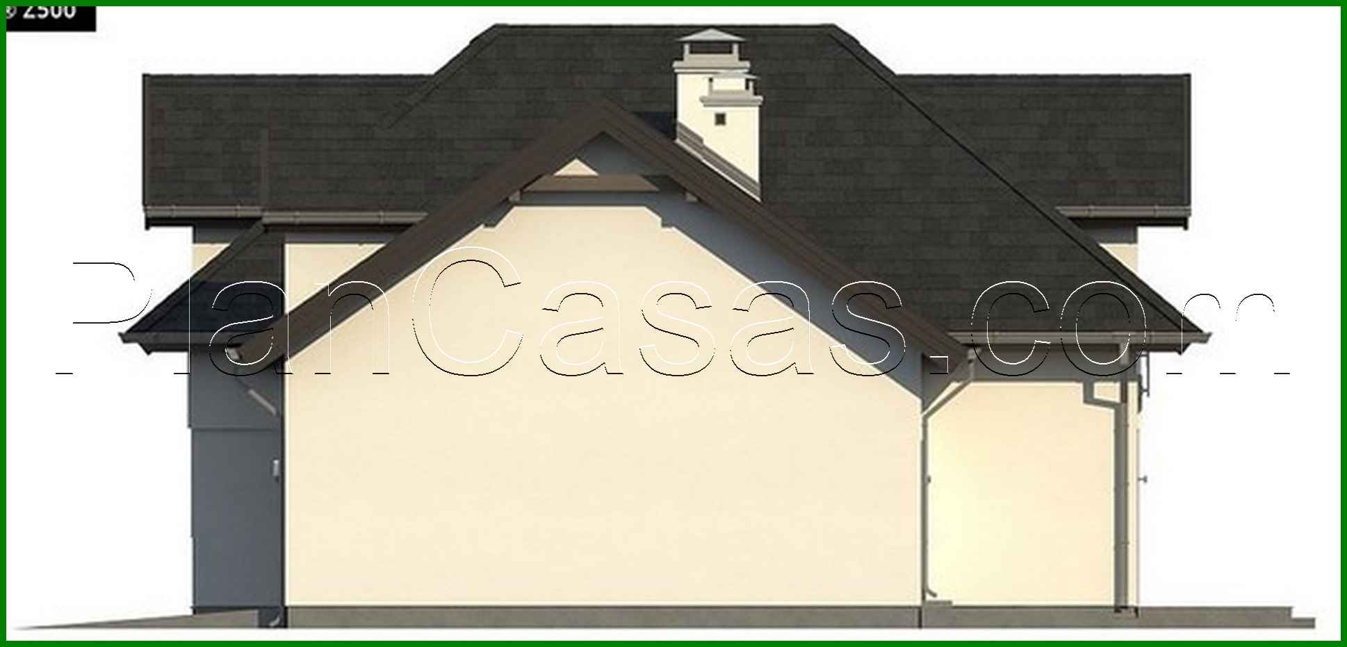 824. House project with interesting windows and a garage for two cars