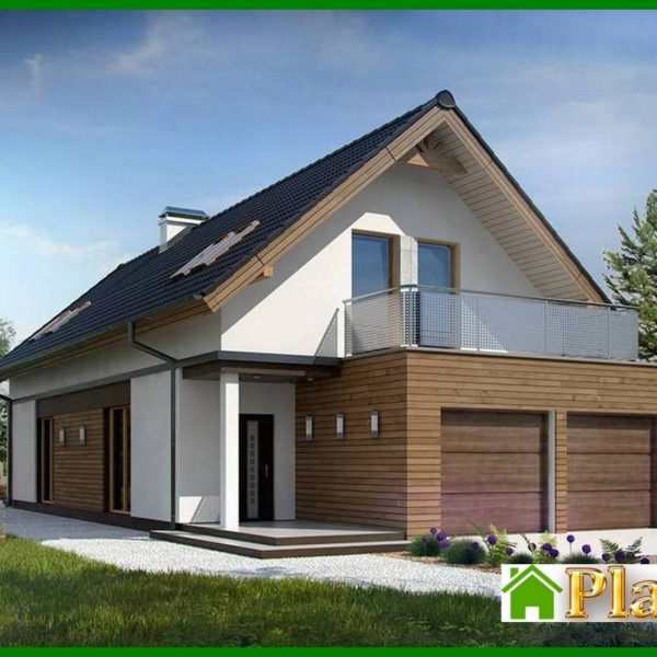 827. House project for a narrow plot with a terrace above the garage 827. House project for a narrow plot with a terrace above the garage