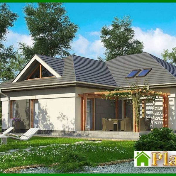 831. House project with front windows in the attic