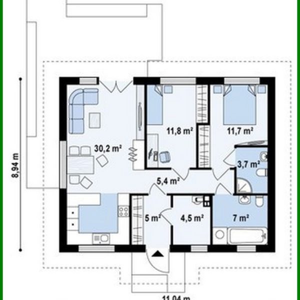 833. The project of a one-story house in a classic style