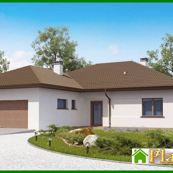 835. Project of a comfortable one-story house with a garage for two cars 835. Project of a comfortable one-story house with a garage for two cars