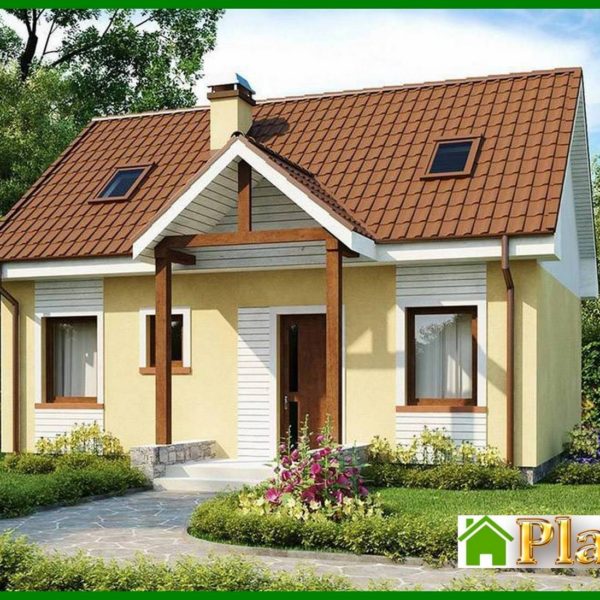 838. The project of a classic house with a gable roof