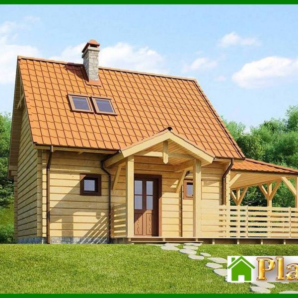 844. Small house project with attic and side terrace