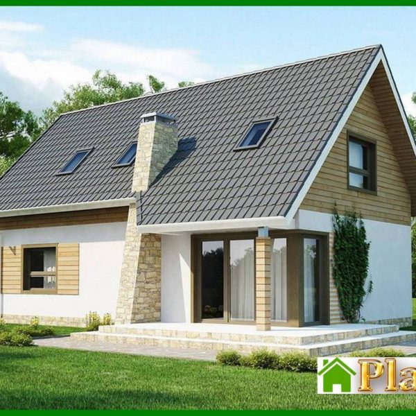 849. Project of a classic house with a room on the ground floor