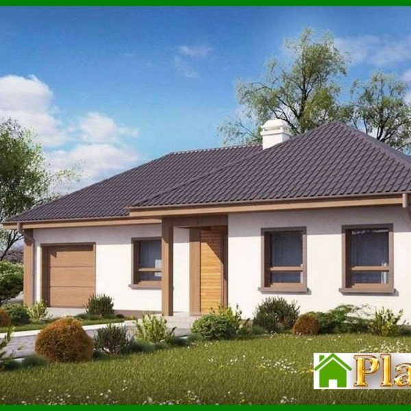 854. Project of a stylish one-story house with a garage