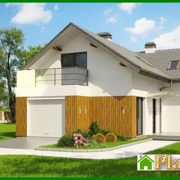 855. Mansard project with a balcony above the garage