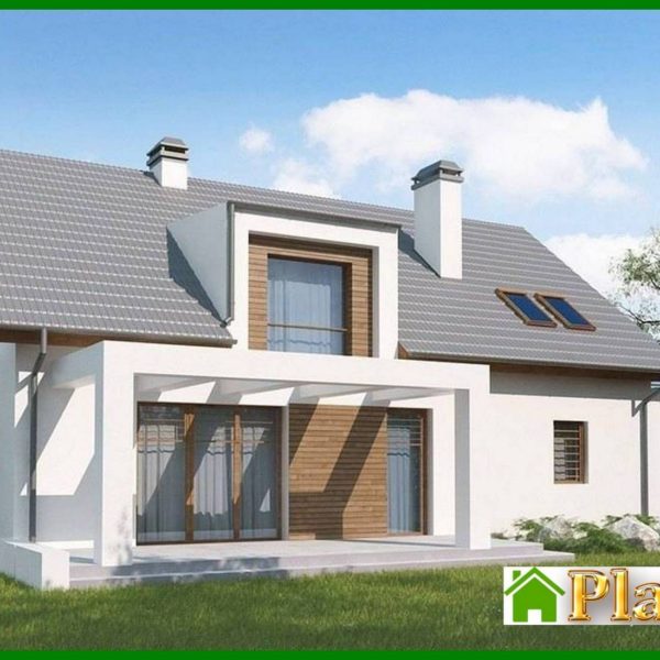 859. The project of a bright cozy cottage with an attic and a garage for 2 cars 859. The project of a bright cozy cottage with an attic and a garage for 2 cars