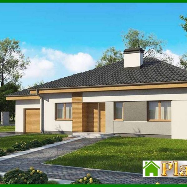 861. One-storey cottage project with a garage